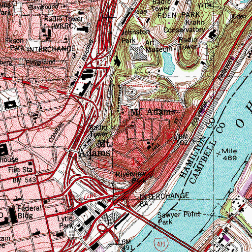 Topographic Map of Hessler Studio of Dancing (historical), OH