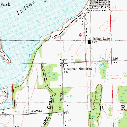 Topographic Map of Chapman Memorial Church, MI