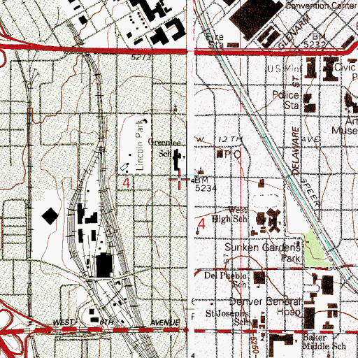 Topographic Map of La Mariposa Health Station, CO