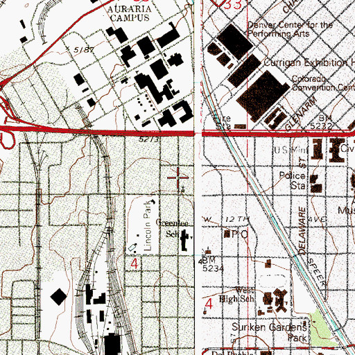 Topographic Map of Westside Neighborhood, CO