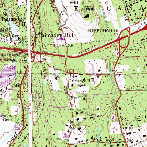 Topographic Map of Talmadge Hill Chapel, CT