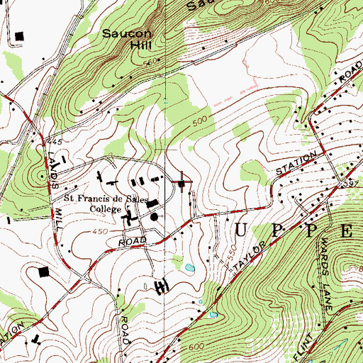 Topographic Map of Labuda Center for the Performing Arts, PA