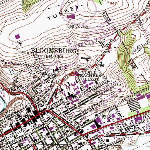 Topographic Map of Hass Center for the Arts, PA