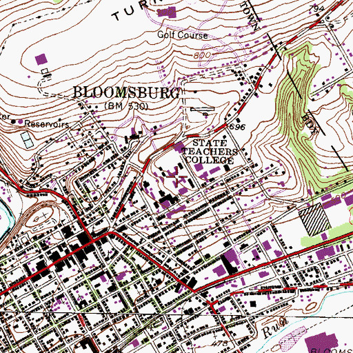Topographic Map of Northumberland Residence Hall, PA