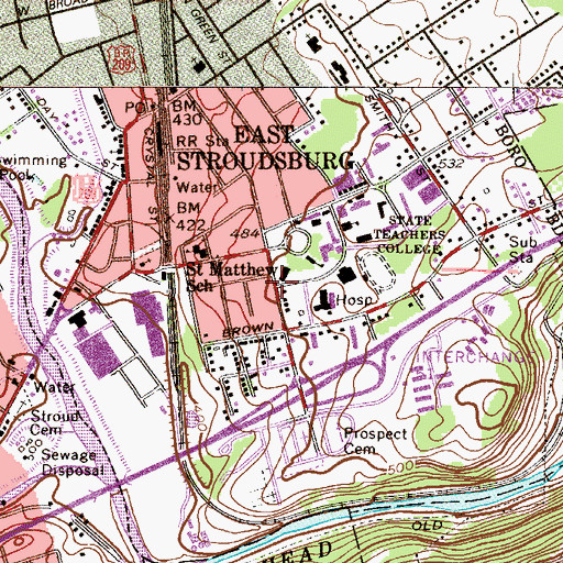 Topographic Map of DeNike Center for Human Resources, PA