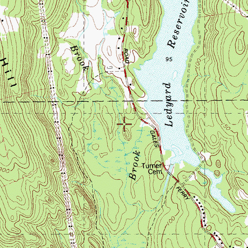 Topographic Map of Thompson Brook, CT