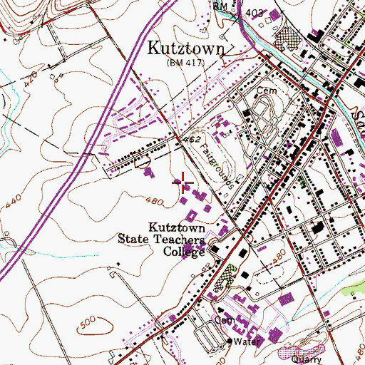 Topographic Map of Beekey Education Building, PA