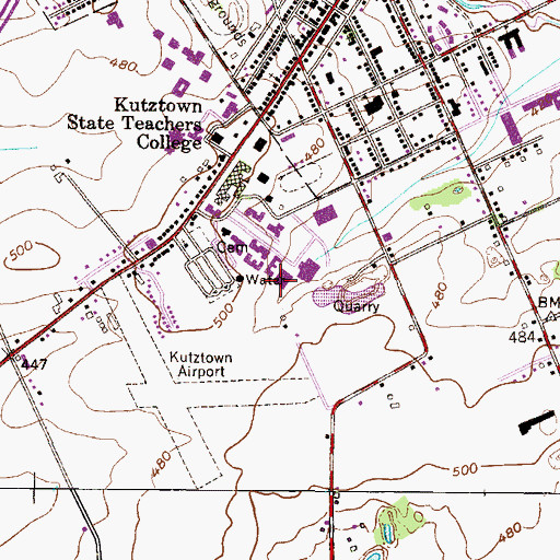 Topographic Map of Bonner Hall, PA