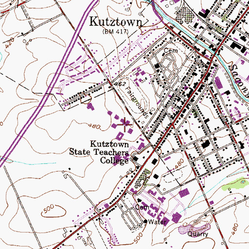 Topographic Map of Rickenbach Research and Learning Center, PA