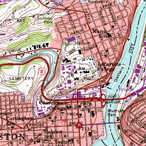 Topographic Map of Delta Upsilion Fraternity, PA