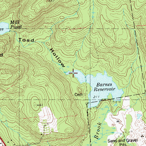 Topographic Map of Toad Hollow, CT