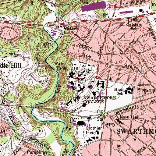 Topographic Map of Beardsley Hall, PA