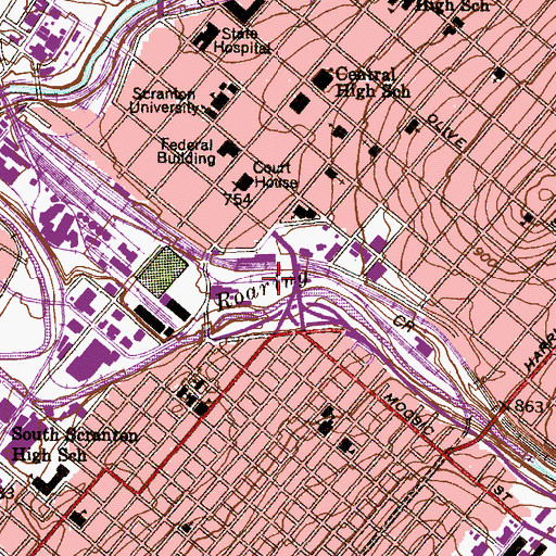 Topographic Map of Fitzpatrick Field, PA