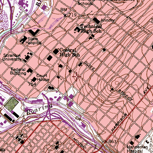 Topographic Map of McKenna House, PA