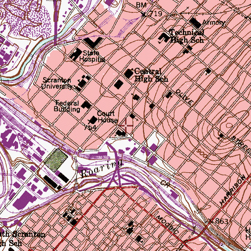 Topographic Map of Most Reverend William G O'Hara Hall, PA