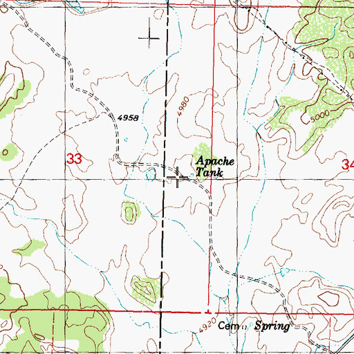 Topographic Map of Apache Tank, AZ