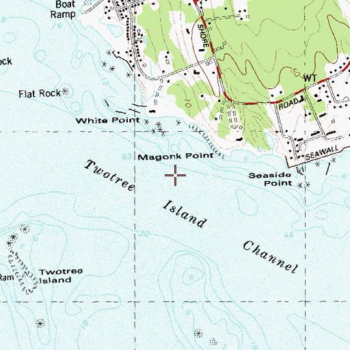 Topographic Map of Twotree Island Channel, CT
