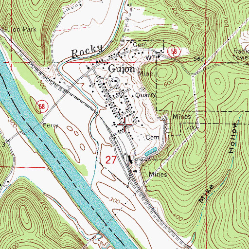 Topographic Map of Guion Volunteer Fire Department, AR