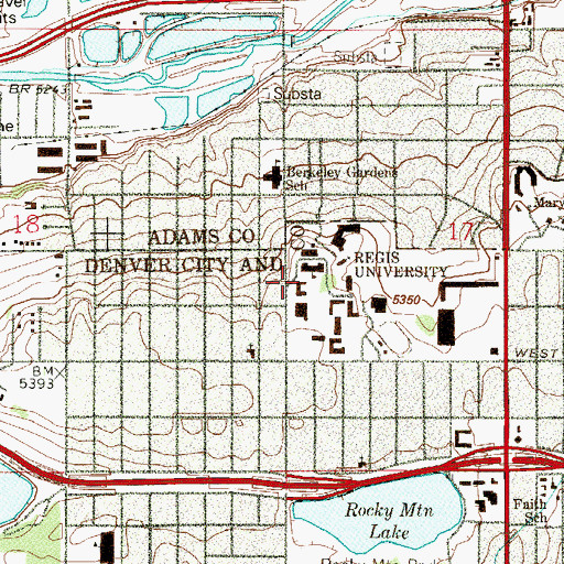 Topographic Map of West Hall, CO