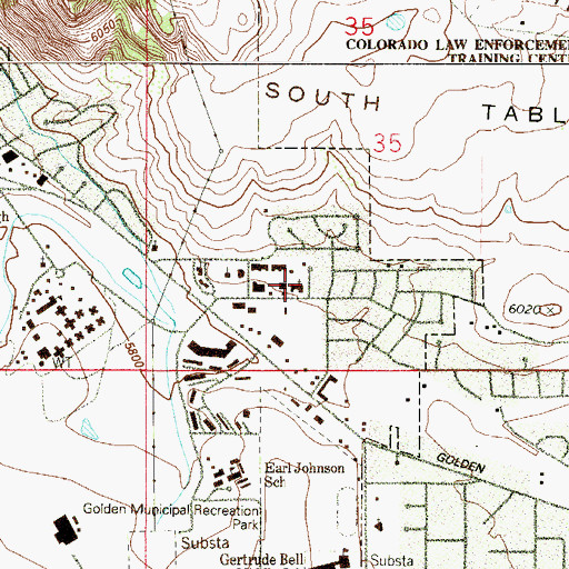 Topographic Map of Golden Church of the Nazarene, CO