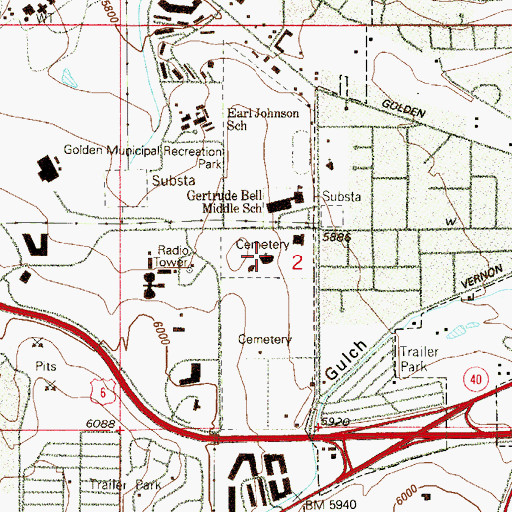 Topographic Map of Saint Joseph Catholic Church, CO