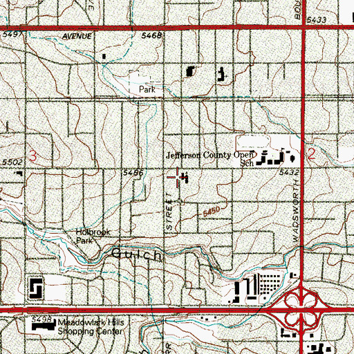 Topographic Map of First Presbyterian Church of Lakewood, CO