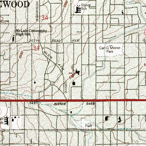 Topographic Map of Lakewood Church of the Nazarene, CO