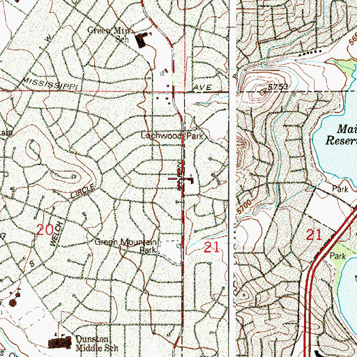 Topographic Map of Lachwood Christian Fellowship Church, CO