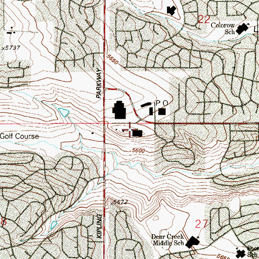 Topographic Map of Columbine Hills Church of the Nazarene, CO