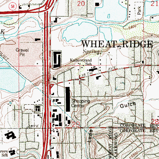 Topographic Map of Community of Christ Church, CO