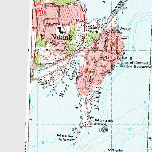 Topographic Map of West Cove, CT