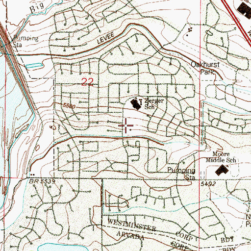 Topographic Map of King Mill Park, CO