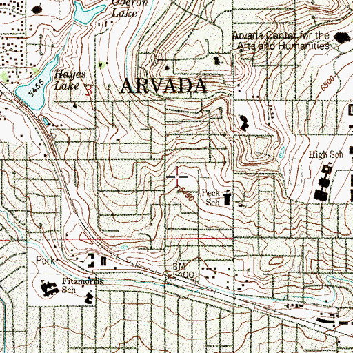 Topographic Map of Ladybug Park, CO