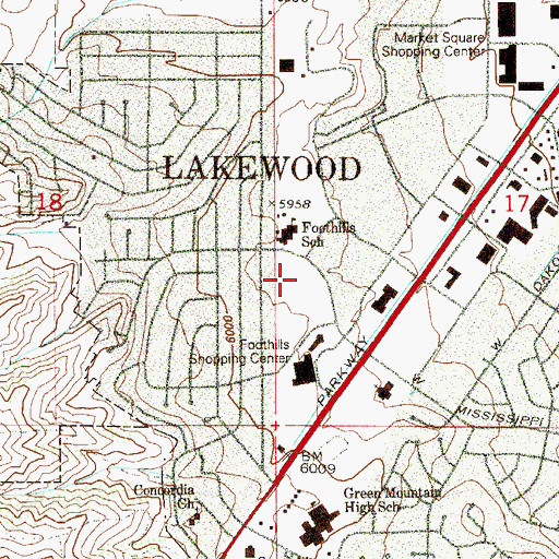 Topographic Map of Peterson Park, CO