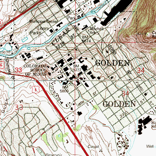 Topographic Map of Alderson Hall, CO