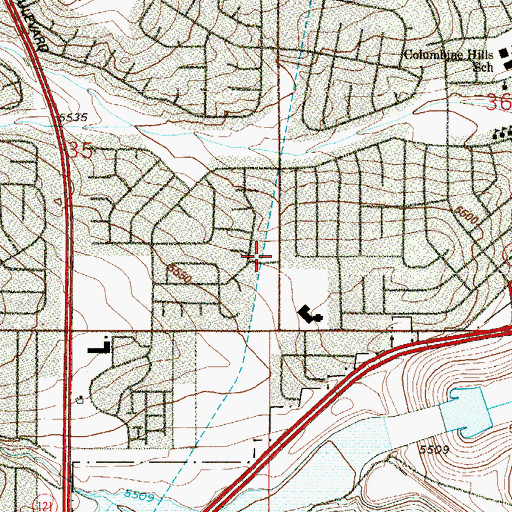 Topographic Map of Deer Creek Community Church, CO
