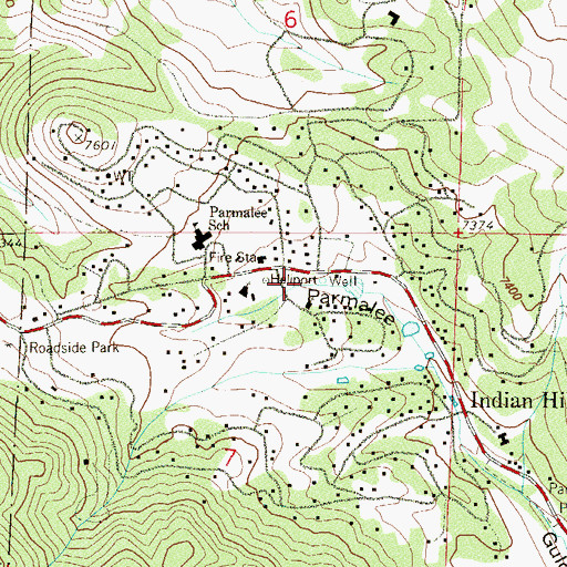 Topographic Map of Arrowhead Community Park, CO