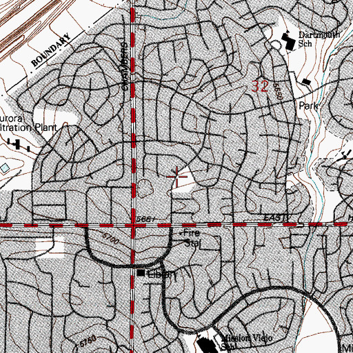 Topographic Map of Meadow Hills Baptist Church, CO