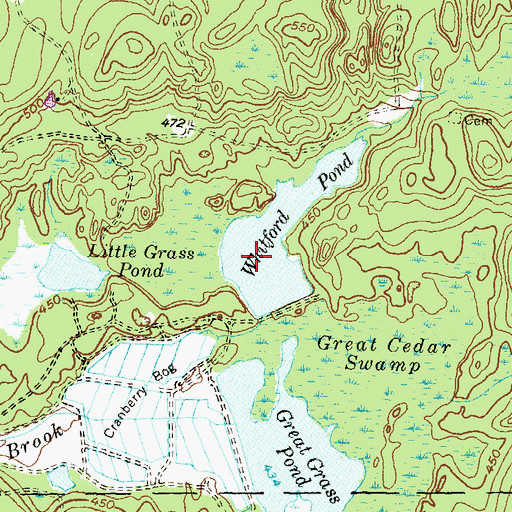 Topographic Map of Whitford Pond, RI