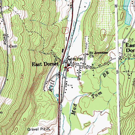 Topographic Map of East Dorset Fire District, VT