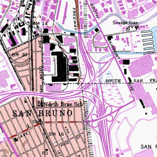 Topographic Map of Exit 423B, CA