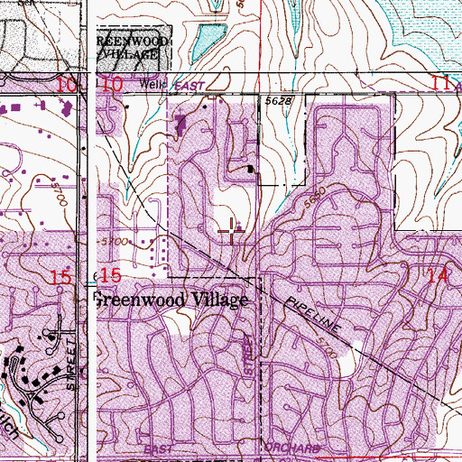 Topographic Map of Church of Christ of Cherry Vista, CO