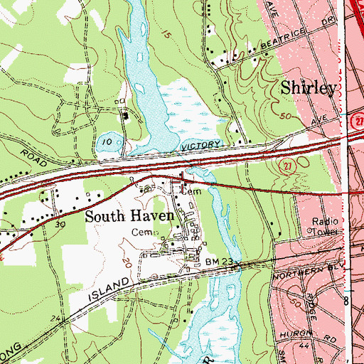 Topographic Map of South Haven Presbyterian Church (historical), NY