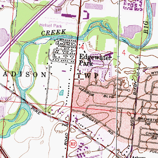 Topographic Map of Harbor Baptist Mission, OH