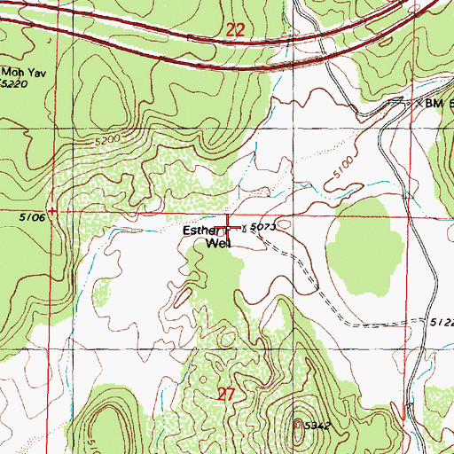Topographic Map of Esther F Well, AZ