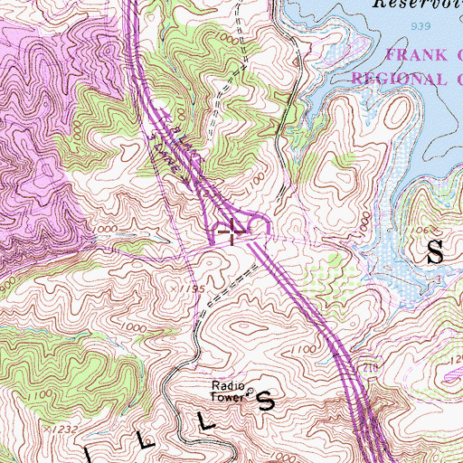 Topographic Map of Exit 22, CA