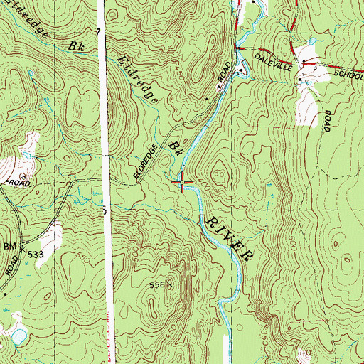 Topographic Map of Eldredge Brook, CT