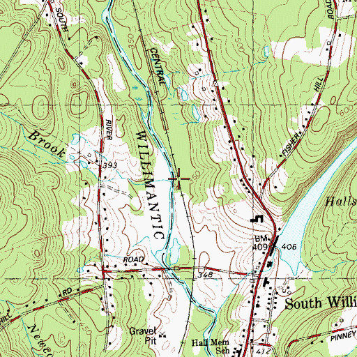 Topographic Map of Green Brook, CT