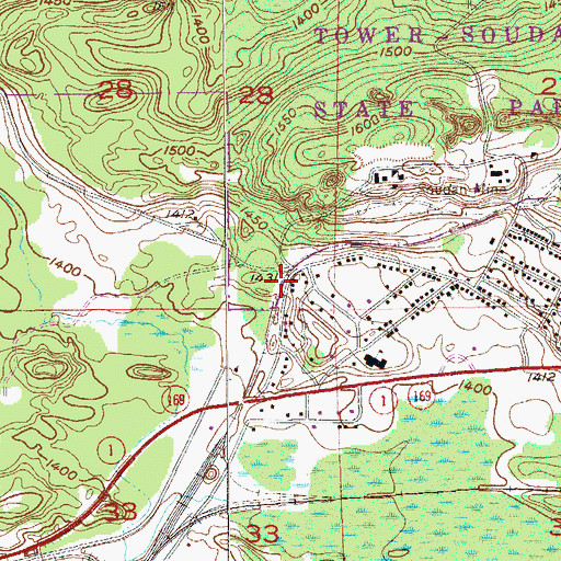 Topographic Map of Soudan Station, MN