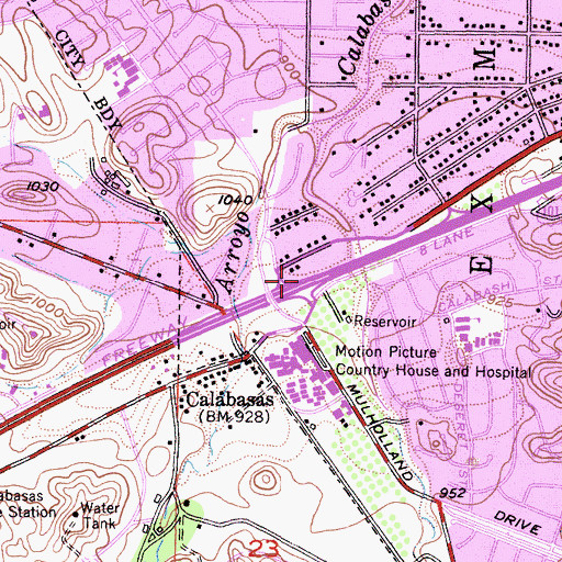 Topographic Map of Exit 29, CA